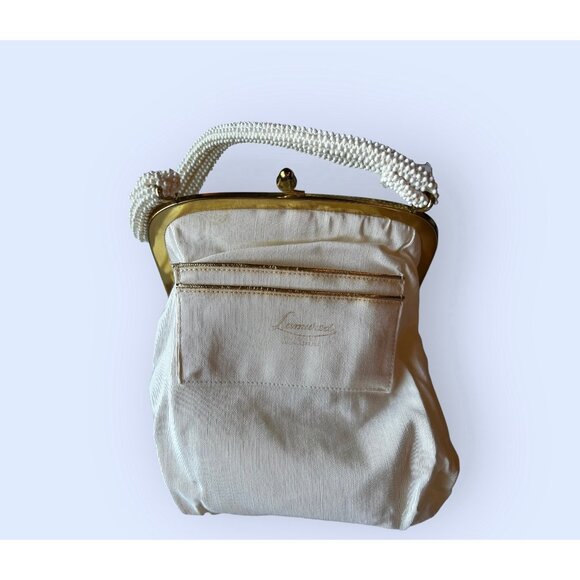 Lumared beaded Purse Handbag Vintage 50s MCM White - Picture 6 of 9
